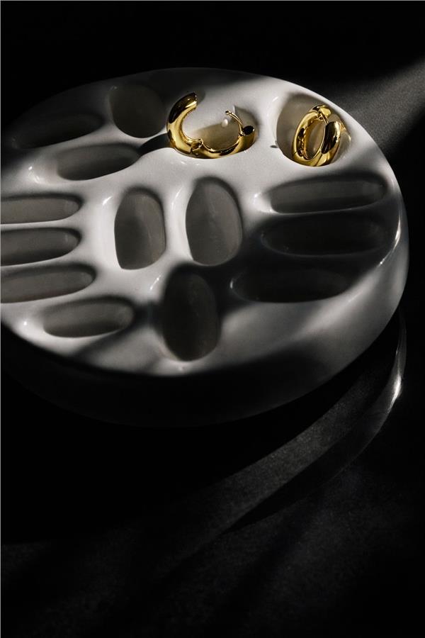 Camelia Gold Rengi Eklemli Mini Paslanmaz Halka